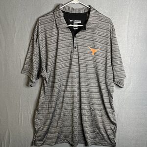 UT Longhorn Apparel Polo Shirt Mens 2XL University Of Texas Short Sleeve Striped